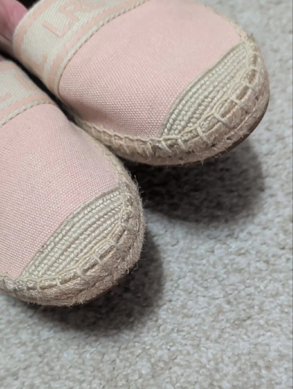 💗🏇 Lauren 🏇💗 Ralph Lauren Blush Pink Canvas Espadrille Slip-Ons Sz 8